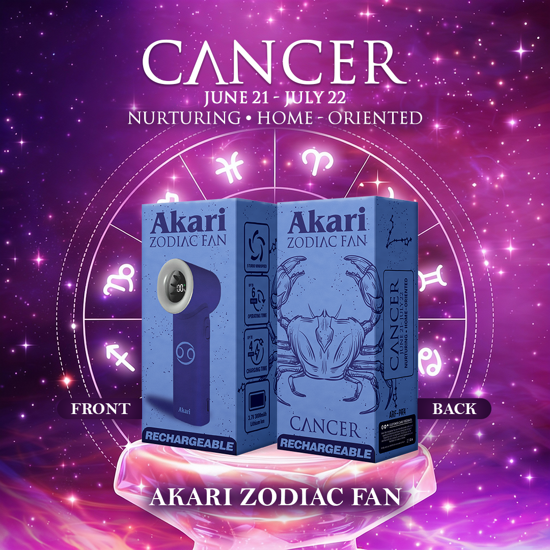 Akari Rechargeable Pocket Rocket Zodiac Fan Cancer (ARF-PR4) - Image 3