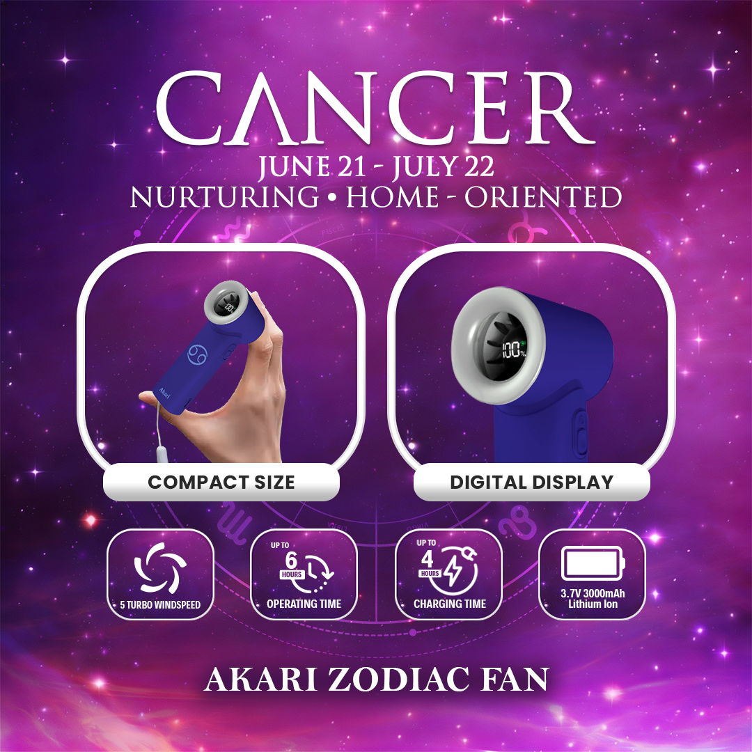 Akari Rechargeable Pocket Rocket Zodiac Fan Cancer (ARF-PR4) - Image 2