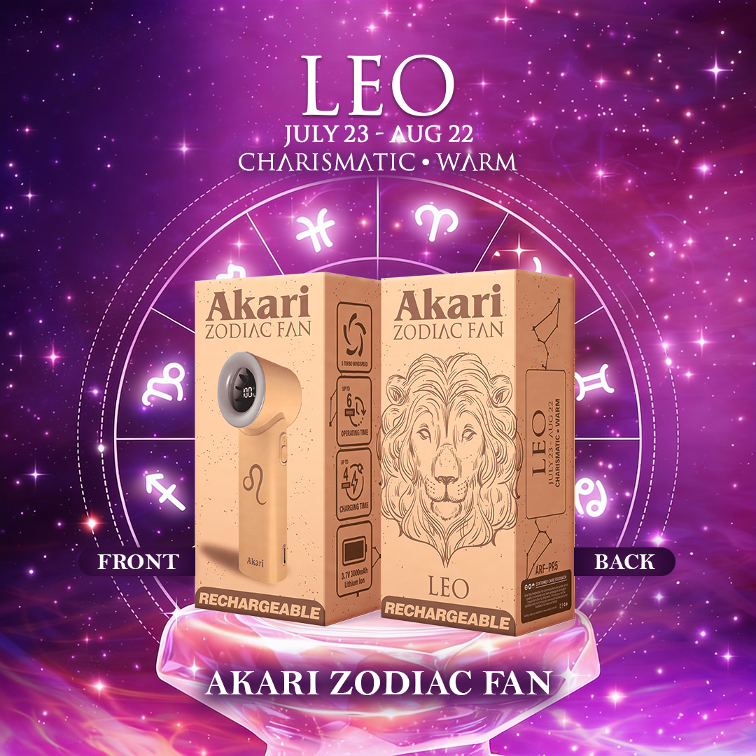 Akari Rechargeable Pocket Rocket Zodiac Fan (NEW ARRIVAL) Leo (ARF-PR5) - Image 3