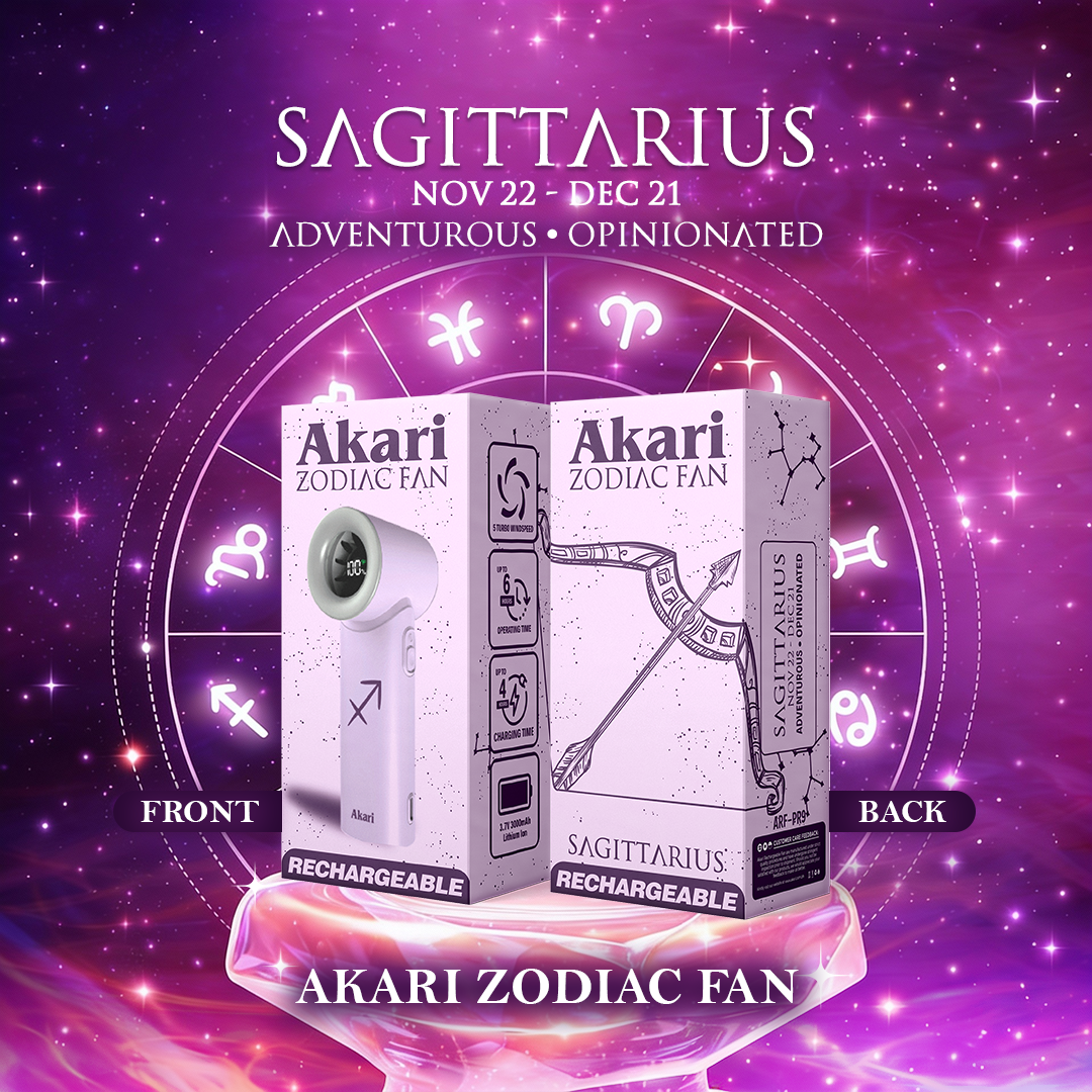 Akari Rechargeable Pocket Rocket Zodiac Fan (NEW ARRIVAL) Sagittarius (ARF-PR9) - Image 3
