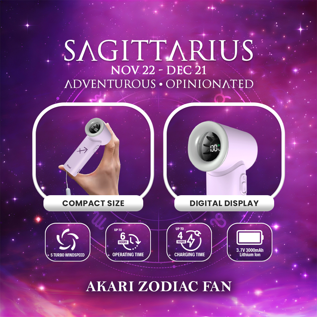 Akari Rechargeable Pocket Rocket Zodiac Fan (NEW ARRIVAL) Sagittarius (ARF-PR9) - Image 2